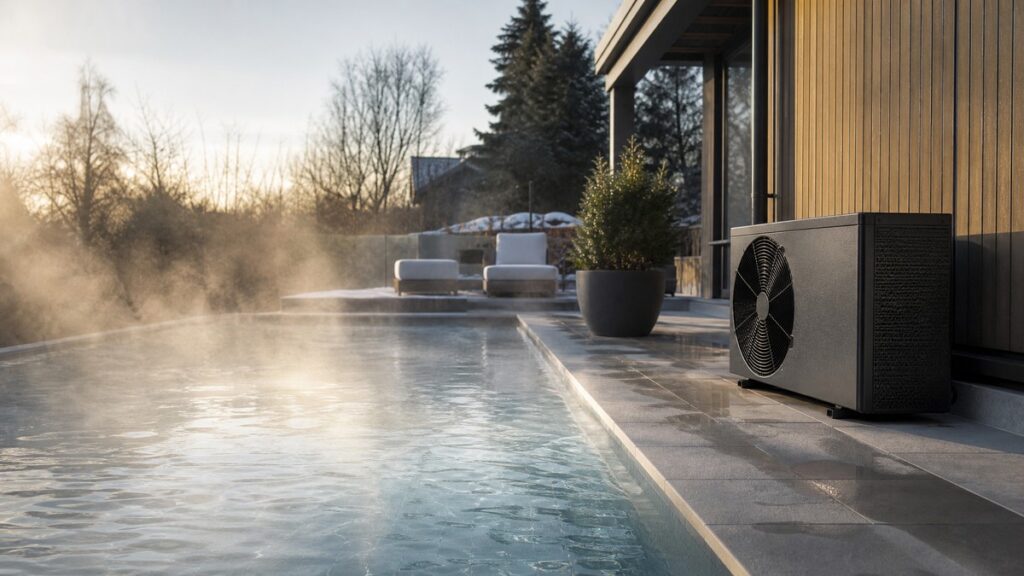 Bomba de calor para piscina: qual escolher consoante m³, clima e meses extra de banho