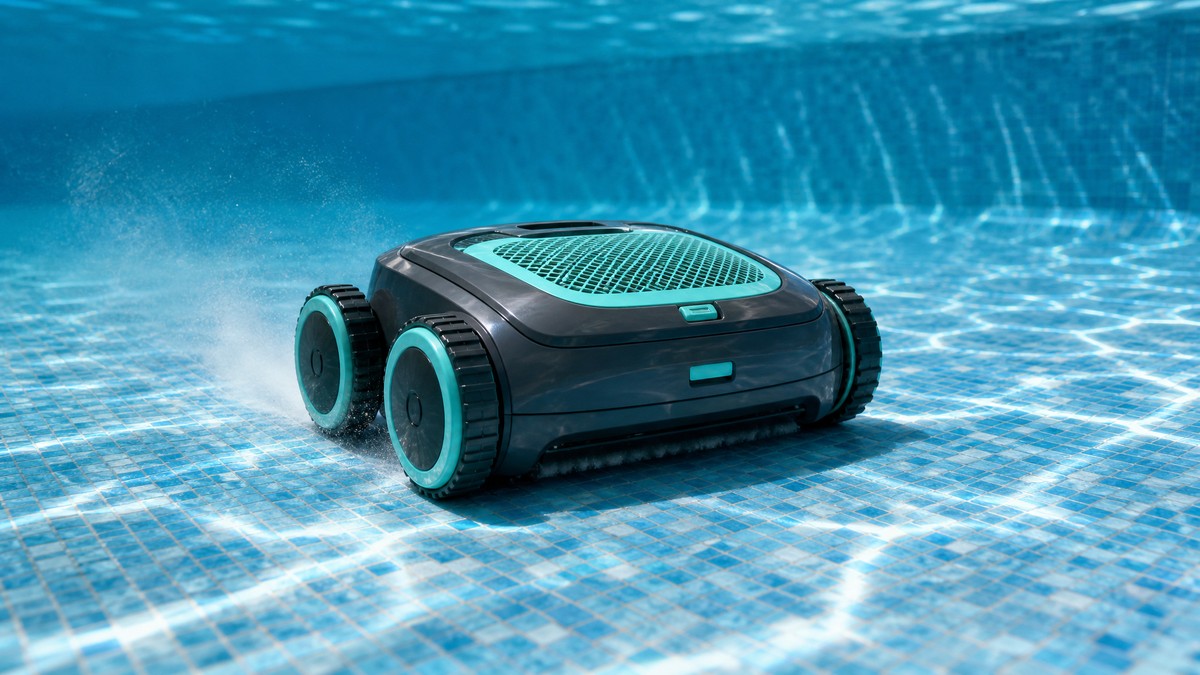 AIPER Scuba E1 opiniões — a limpar o fundo de uma piscina sem fios