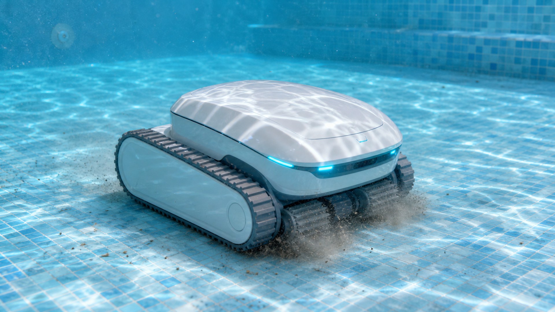 Cecotec Conga Pooldroid 10000 opiniões — a limpar o fundo de uma piscina residencial