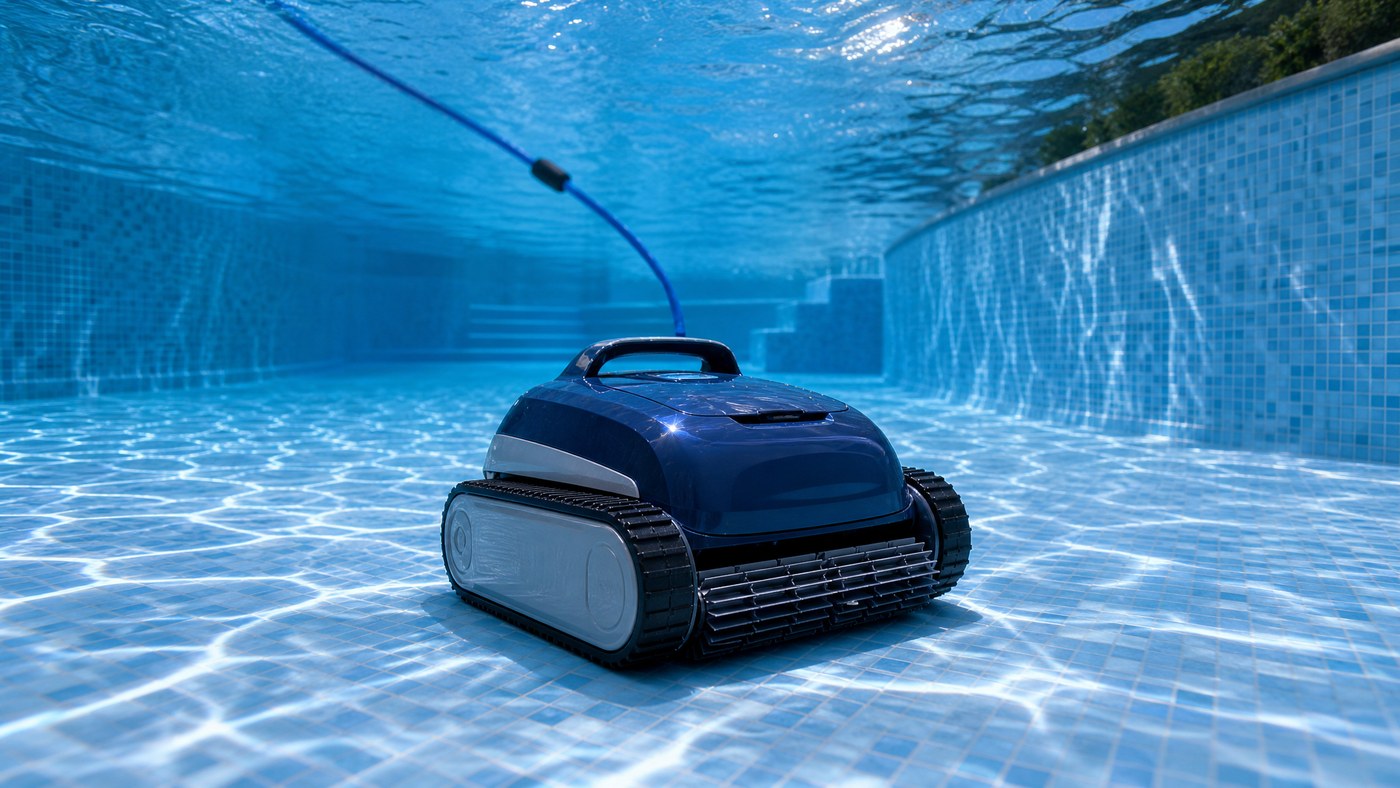 Dolphin Active X5 análise — a limpar o fundo de uma piscina residencial