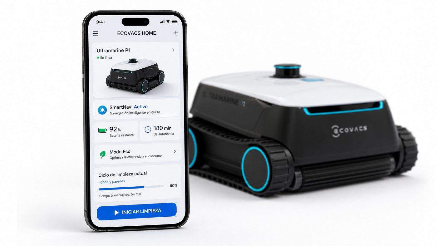 Ecovacs Ultramarine P1 análise — interface da app ECOVACS HOME com SmartNavi