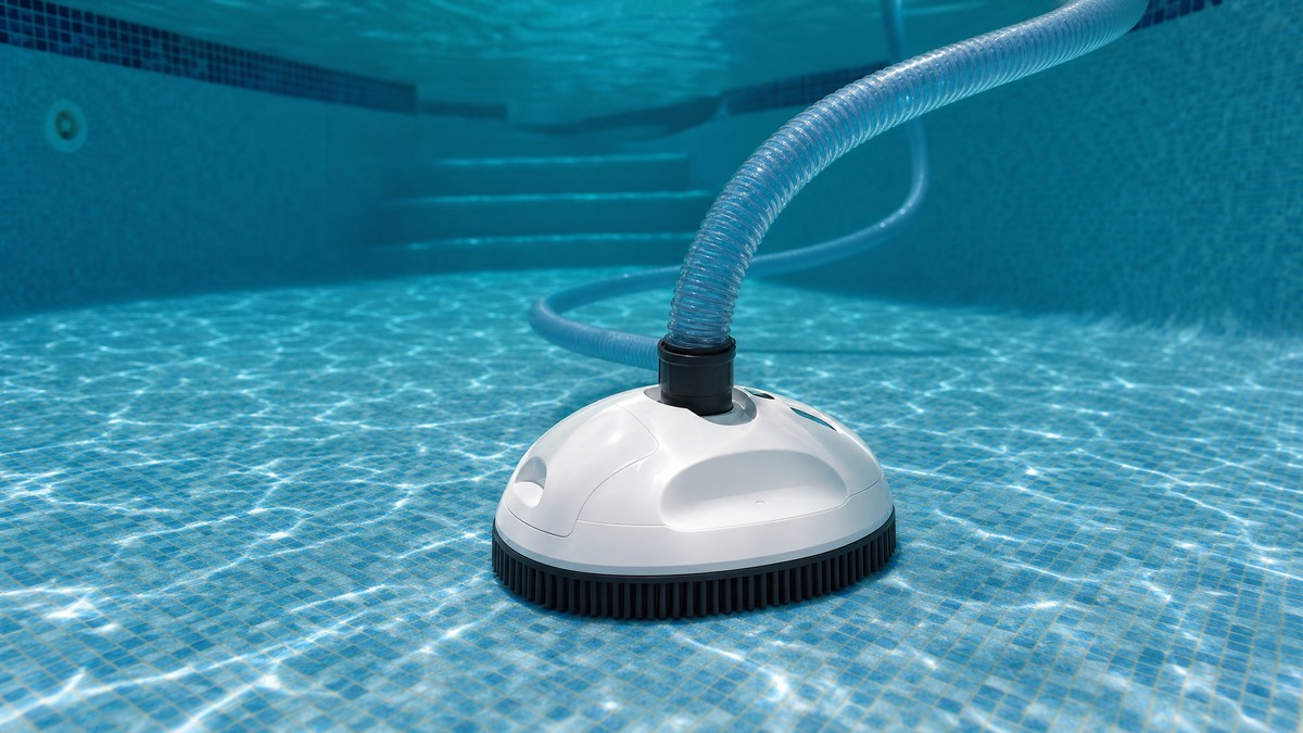 Hayward Navigator V-FLEX análise — a limpar o fundo de uma piscina ligado ao skimmer