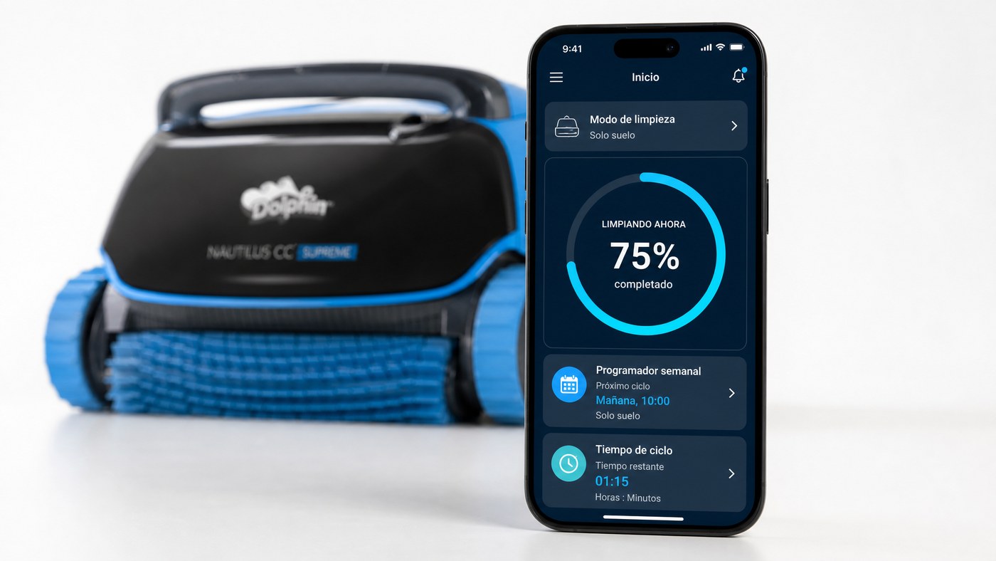 Dolphin Nautilus CC Supreme análise — interface da app MyDolphin Plus