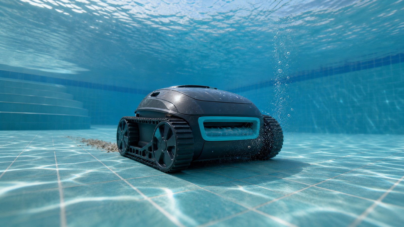 WYBOT E-TRON i 20 NG opiniões — a limpar o fundo de uma piscina residencial