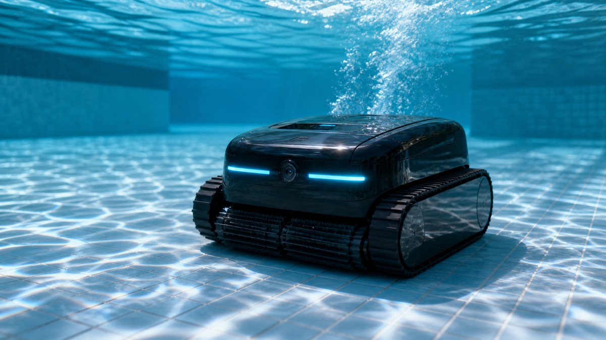 WYBOT S2 Solar Visión opiniões — robô solar a trabalhar numa piscina