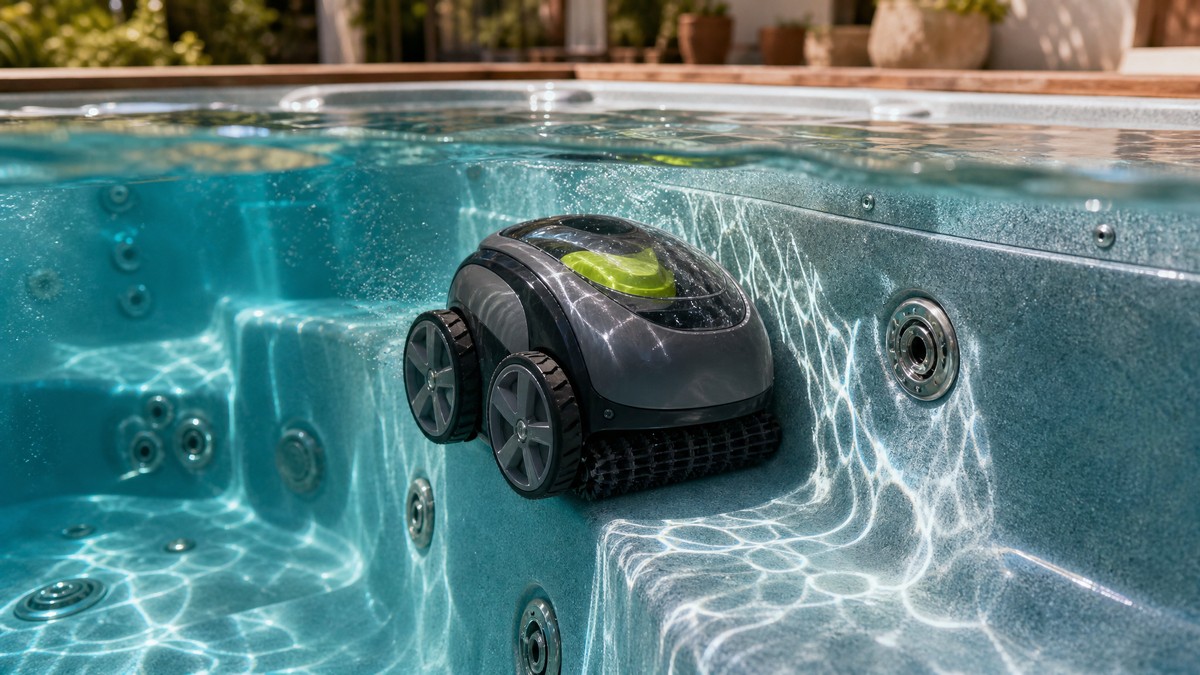 Zodiac SPABOT OS 0800 opiniões — a limpar o fundo e a parede de um spa residencial